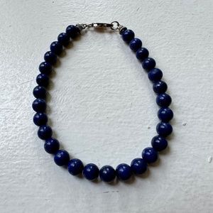 Men's 6mm Natural Lapis Luzili Gemstone Bracelet